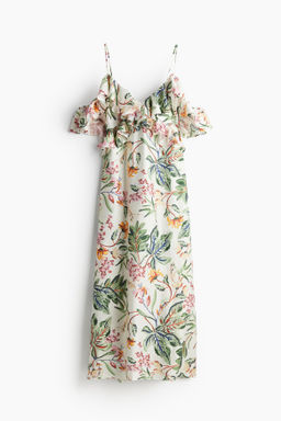Vestido de volantes con hombros cut-out