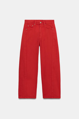 JEANS ZW COLLECTION RELAXED TIRO MEDIO / Rojo - Zara фото 6