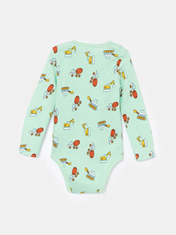 Bisiklet Yaka Uzun Kollu Bask?l? Erkek Bebek ??t??tl? Body - Waikiki фото 2