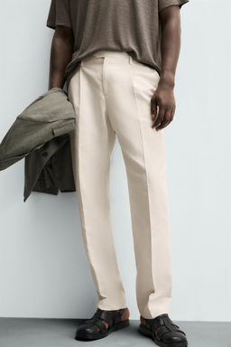 REGULAR FIT PLEATED TROUSERS - Zara фото 5
