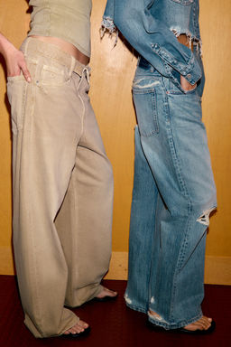 JEANS CINTURA DOBLADA TRF TIRO MEDIO / Tostado - Zara фото 11