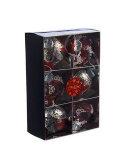 Ёлочные шары новогодние Мелвин, набор 6 шт., d=8 см, прозрачный/красно-белый - Simaland фото 4