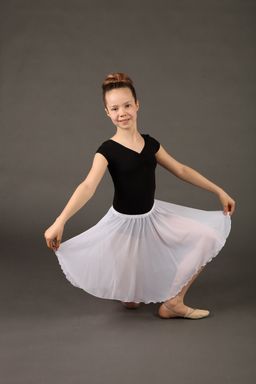 1046-1 Юбка для танцев и балета на резинке удлиненная из шифона *