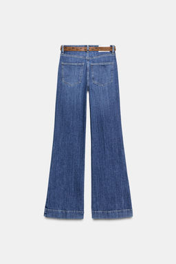 Z1975 HIGH-WAIST FLARE BELTED JEANS - Zara фото 8