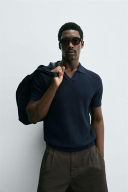 RIB KNIT POLO SHIRT - Zara фото 6