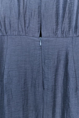 VESTIDO MIDI MANGA SISA CON LINO / Azul lavado - Zara фото 8