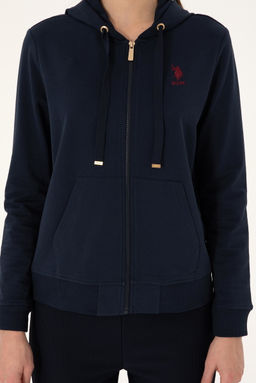 Женская темно-синяя толстовка с капюшоном Неожиданная скидка в корзине - U.s. polo assn фото 6