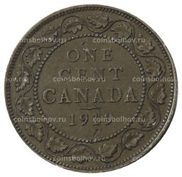 Монета 1 цент 1919 года Канада