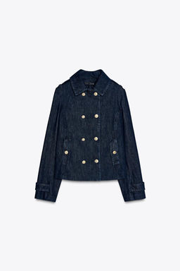 DOUBLE-BREASTED DENIM JACKET - Zara фото 5