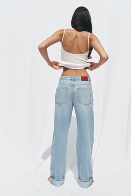 Z1975 STRAIGHT FULL LENGTH HIGH-WAIST WRAP WAIST JEANS - Zara фото 6