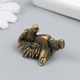 Уголок (ножка) для шкатулки металл Голова лошади бронза 2,8х3,9 см - Simaland фото 2