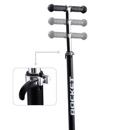 Самокат 3-х колесный ROCKET,колеса PU со светом, ABEC 7, черный