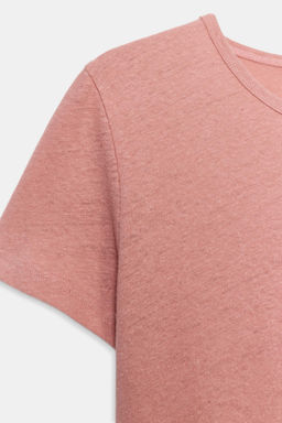 CAMISETA MANGA CORTA CON LINO / Rosa tiza - Zara фото 7