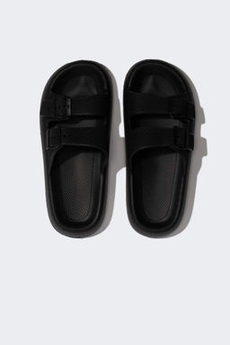 Мужские тапочки Eva с двойной полоской на высокой подошве - Defacto фото 6