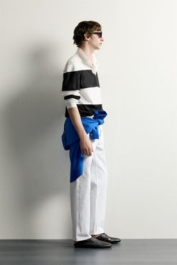 POLO RELAXED FIT RAYAS / Blanco / Marino - Zara фото 4