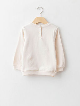 Bisiklet Yaka Uzun Kollu Bask?l? Pamuklu K?z Bebek Sweatshirt - Waikiki фото 2
