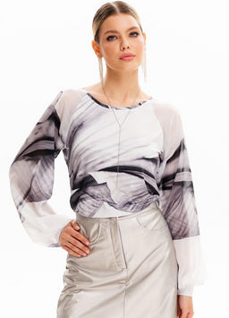 Блузка с шифоновым рукавом реглан 71.5.1