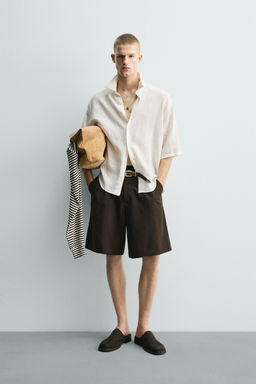 CAMISA BOXY FIT 100% LINO / Blanco