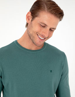 Ye_il Slim Fit Bisiklet Yaka Basic Triko Kazak - Pierre cardin фото 2