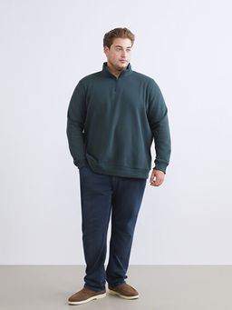 B?y?k Beden Dik Yaka Erkek Sweatshirt
