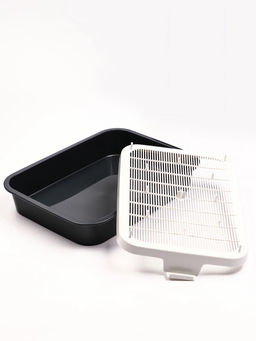 Туалет «Белла мини» для кошек, с сеткой, 35×26×6 см, Серый