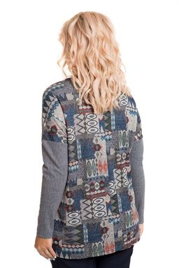 Пуловер 724 серый-коралл - Novita фото 7