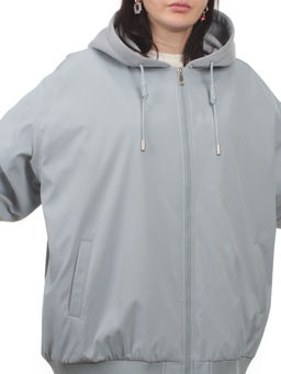 H24-283 GRAY/BLUE Куртка демисезонная женская (100 гр. синтепон)