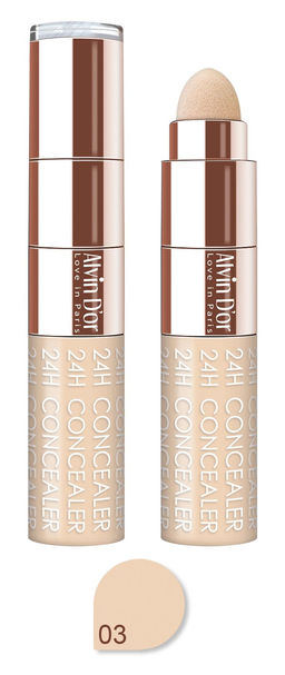 Alvin Dor CF-2 Консилер жидкий+спонж тон 03, 24H Full cover concealer 6мл