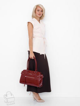 Сумка женская кожаная 8053Q wine red Polina&Eiterou  в Новосибирске