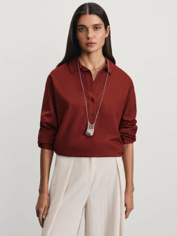 Рубашка свободного кроя из хлопка и льна / Zarina