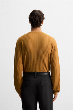 BUTTON-NECK KNIT T-SHIRT - Zara фото 3