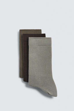 3-PACK OF RIBBED SOCKS