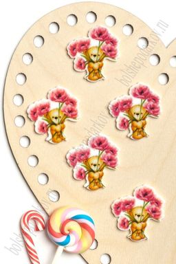 Кабошон-вырубка "Мишка" 3,2*3,4 см (10 шт) SF-5915, №4