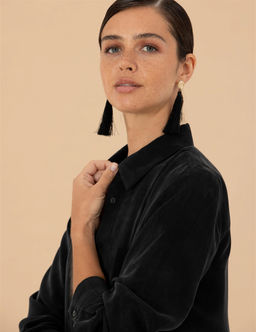 Siyah Cupro Regular Fit Uzun Kollu G_mlek - Pierre cardin фото 2