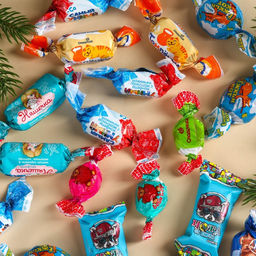 Сладкий детский новогодний подарок Замурчательного года, конфеты + заготовка для открытки, 500 г