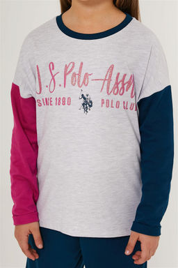 U. S. Polo Assn Белый меланжевый пижамный комплект для девочки - U.s. polo assn фото 5