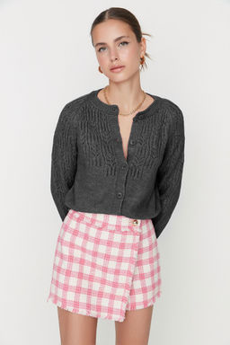 TRENDYOLMILLA Pembe Yumusak Dokulu Ajurlu/Delikli Triko H?rka TWOAW21HI0020 фото 10