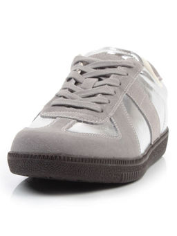 03-2106-2 DK. GREY/SILVER Кеды женские (натуральная кожа) - Фабричный китай фото 6