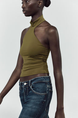 POLYAMIDE HALTER TOP - Zara фото 12