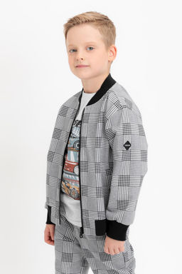 Crockid _ КР 302682/св.серый меланж,костюмная клетка к546 жакет (бомбер) для мал