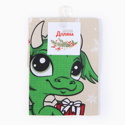 Полотенце Доляна Дракоша в носочке 28х46 см, 100% хл, вафля 160 г/м2  фото 5