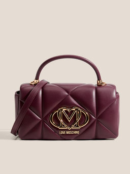 Женская сумка с ручкой LOVE MOSCHINO EMBOSSED Q Артикул 4561086, фиолетово-бордовый