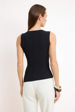 Siyah Fitted/Vucuda Oturan Kolsuz Paper Touch Orme Bluz TWOSS26BZ00385 - Trendyolmilla фото 4