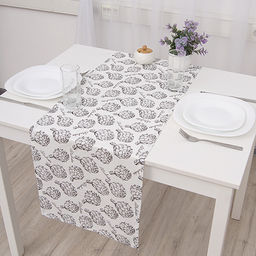 Дорожка Simple life 40х145, рогожка, 100% хлопок, Клетка Грей - Традиция фото 5