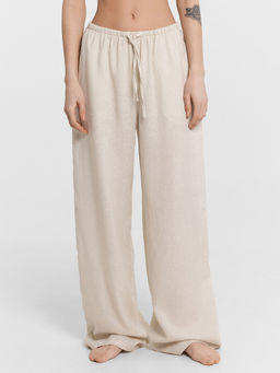 Брюки домашние женские бежевые молочный 532431