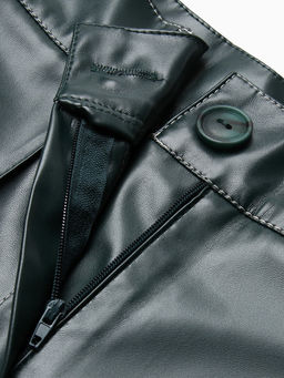 Брюки женские из экокожи MINAKU: Eco leather, зелёные, размер 44