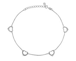 Браслет на ногу из серебра без вставки, ТФБ-62