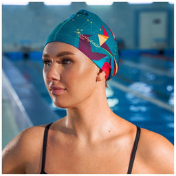 Шапочка для плавания взрослая ONLYTOP Swim, тканевая, обхват 54-60 см