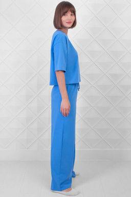 Арт. 10804/1  Домашний костюм с брюками  44-52 (5 шт) Цвет:верх-небесный, низ-небесный