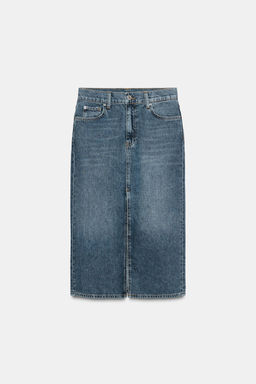 ZW COLLECTION DENIM SKIRT WITH SLIT - Zara фото 7